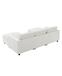 Streamdale Furniture U-Shaped Sectional Sofa with Storage, 2 Ottomans, 5-Seat Cloud Sofa
