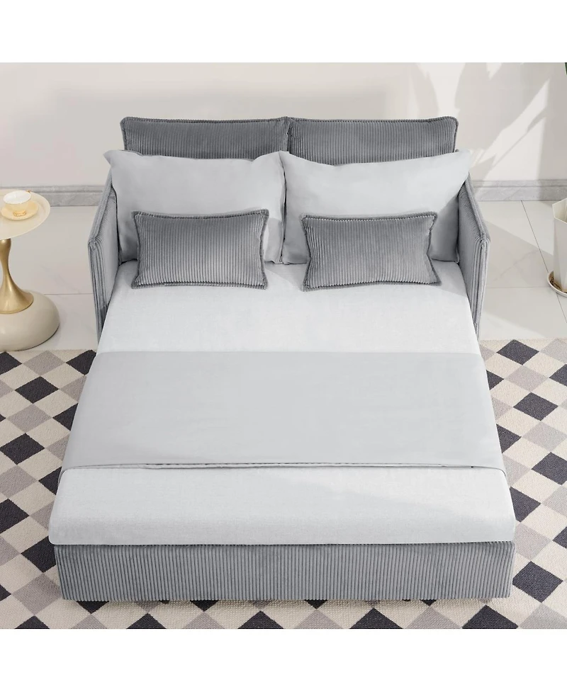 Streamdale Furniture 55" Convertible Sofa Bed with Usb Ports.