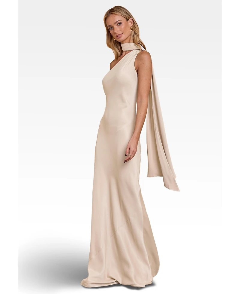 Maids to Measure Women's Cressida Satin Asymmetric Dress