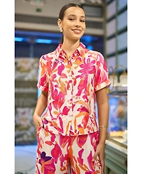 Yumi Women's Abstract Floral Shirt