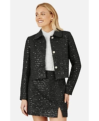 Yumi Women's Boucle Sequin Jacket