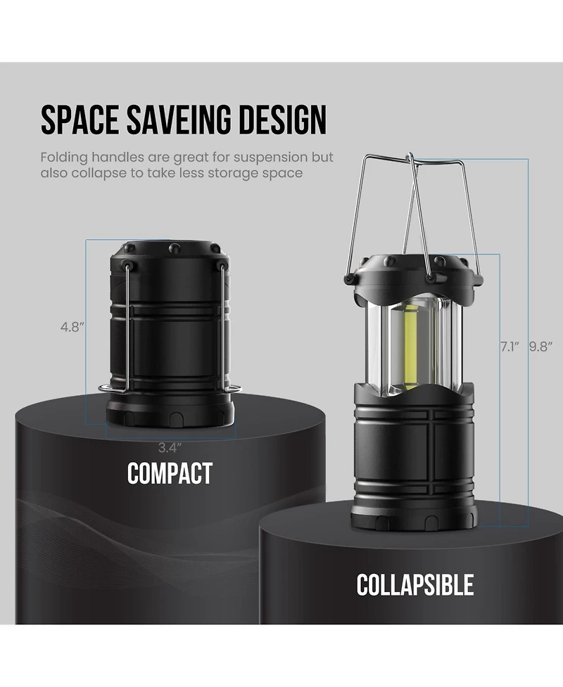 Gnuadz 4 pack Led Camping Lantern Flashlight Portable Collapsible Hanging Emergency Light