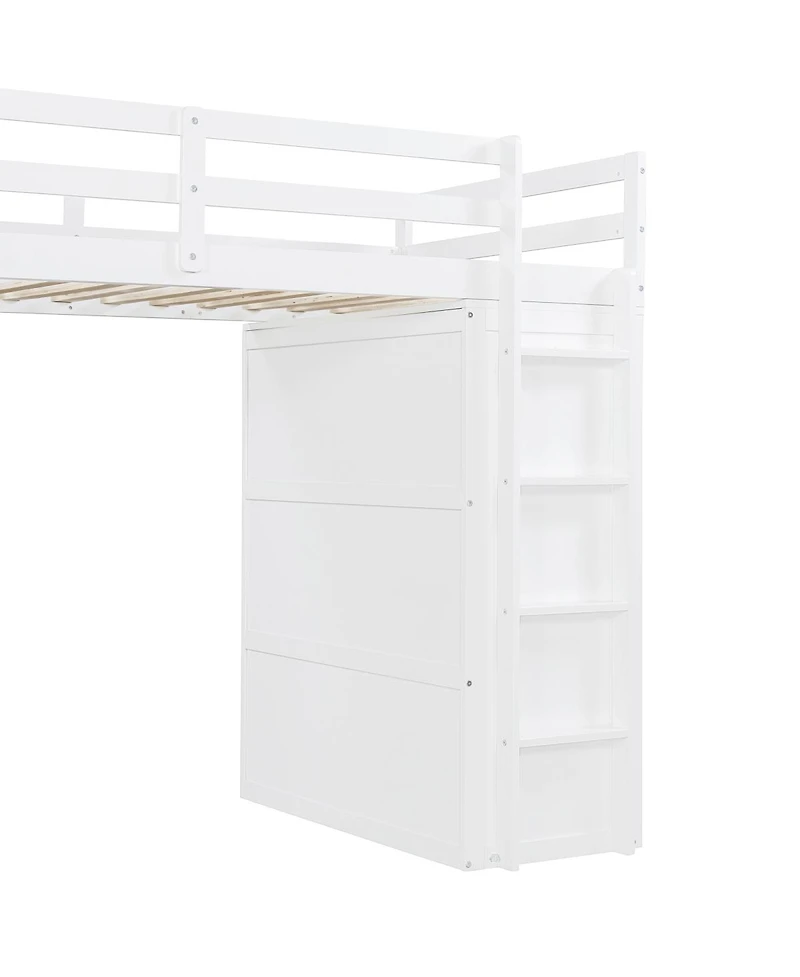 Streamdale Furniture Twin size Loft Bed with Drawers, Desk, and Wardrobe