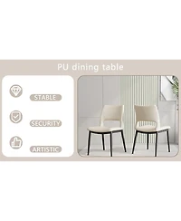 Streamdale Furniture Minimalist Pu Dining Chairs Set of 2