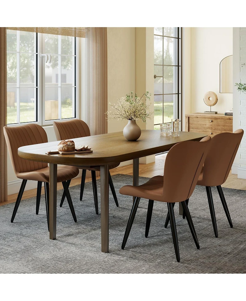 Streamdale Furniture Modern Pu Leather Dining Chairs