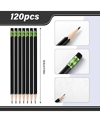 Gnuadz Hb Pencils with Eraser Unsharpened Wooden Hexagonal School Art Office Sketching Pack of 120