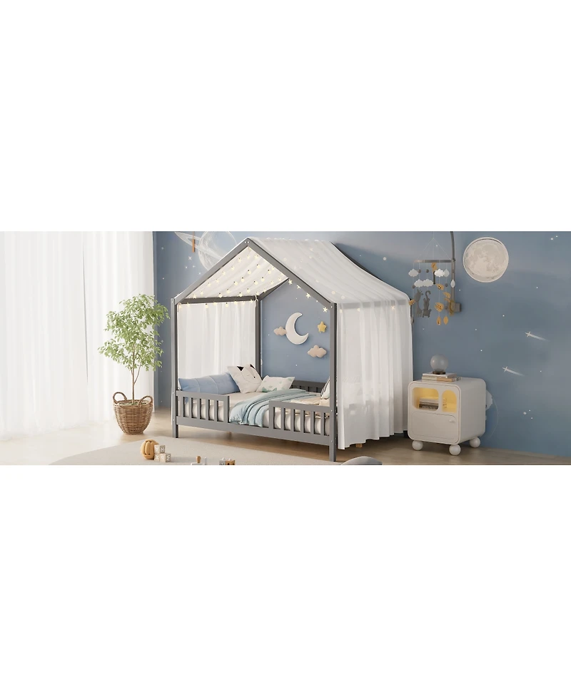 Streamdale Furniture Montessor House Floor Bed with Canopy