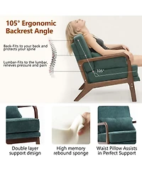 Streamdale Furniture Upholstered Accent Chair with Wood Arms.