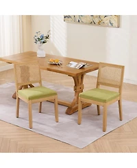 Streamdale Furniture Farmhouse Rattan Dining Chairs Set of 2