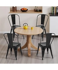 Yiortwo Metal Dining Chairs Set of 4, Stackable Industrial Kitchen