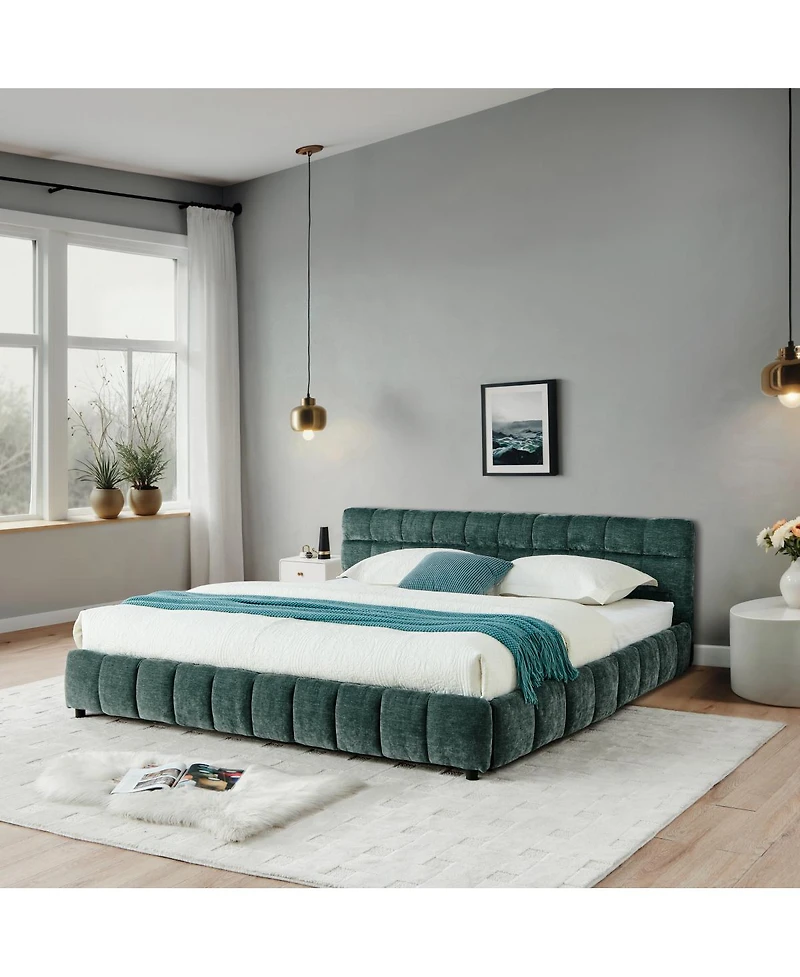 Streamdale Furniture Ca King Upholstered Bed with Storage Drawer