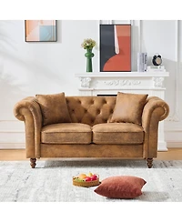 Streamdale Furniture 63inch Chesterfield Tech Fabric Sofa