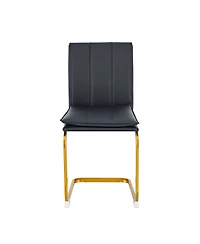 Streamdale Furniture Pu Leather Dining Chairs with Metal Legs
