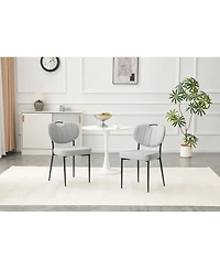 Streamdale Furniture 2 Leather Dining Chairs with Metal Legs