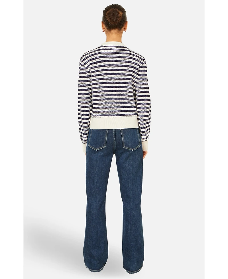 Yumi Women's Stripe With Bow Detail Cardigan