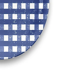 Abode Homewares Homemade Navy Melamine Gingham Dinner Plates, Set of 4