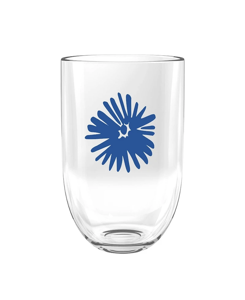 Abode Homewares Midsummer Acrylic Floral Stemless Wine Glasses, Set of 4