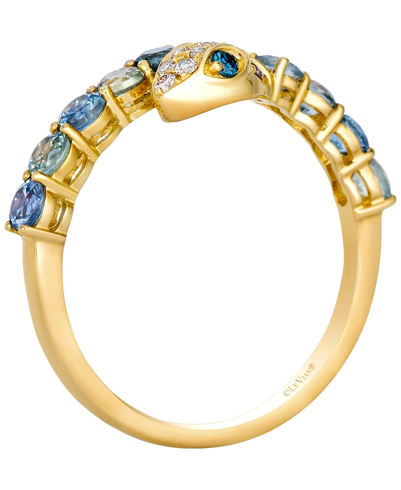 Le Vian Montana Sapphire (3/4 ct. t.w.) & Diamond (1/6 ct. t.w.) Ring in 14k Honey Gold