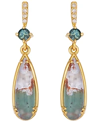 Le Vian Aquaprase, Montana Sapphire (3-3/8 ct. t.w.) & Nude Diamond Earrings in 14k Honey Gold