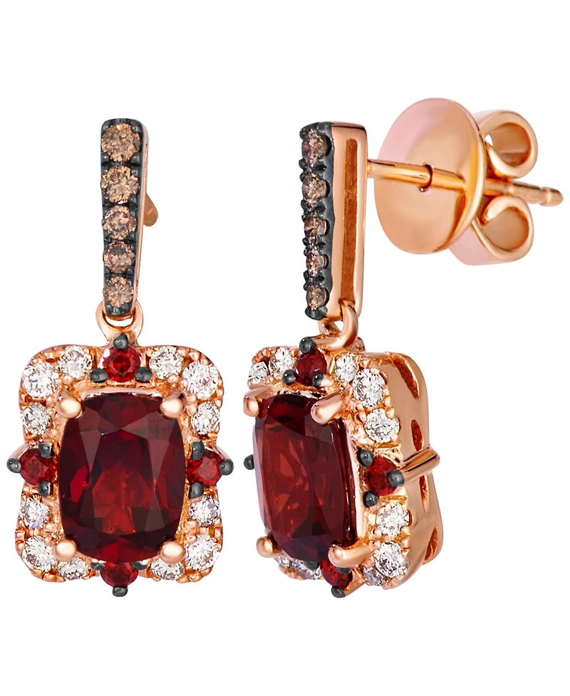 Le Vian Garnet (2-1/20 ct. t.w.) & Diamond (3/8 ct. t.w.) Earrings in 14k Strawberry Gold