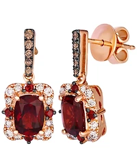 Le Vian Garnet (2-1/20 ct. t.w.) & Diamond (3/8 ct. t.w.) Earrings in 14k Strawberry Gold