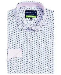 ConStruct Men's Triangle Print Spread Collar Dress Shirt