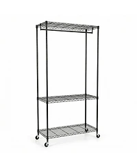 Streamdale Furniture Heavy Duty Rolling Garment Rack and Closet Organizer