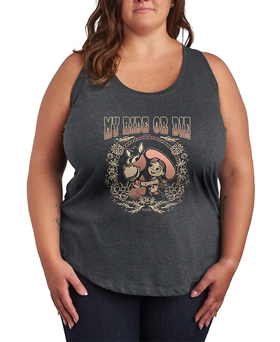 Hybrid Apparel Plus Size Toy Story 5 Ride or Die Jessie Bullseye Racerback Sleeveless Tank Top
