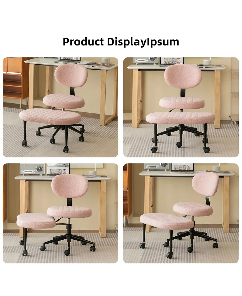 Streamdale Furniture Ergonomic Cross-Legged Swivel Desk Chair with Back Support