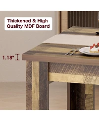 homfan Farmhouse Dining Table for 4 to 6, 63.0 x 31.0 in Rectangular Kitchen Table