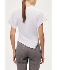 Nocturne Women's Embellished Asymmetric T-Shirt