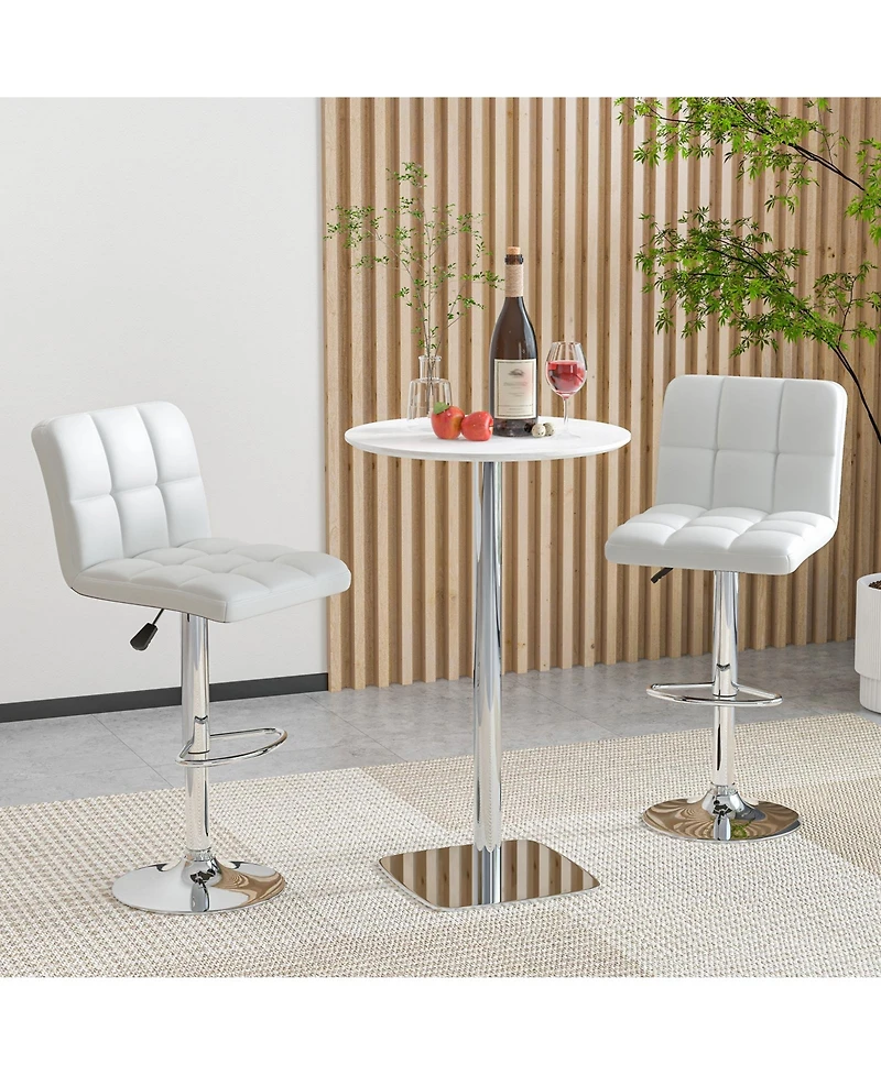 Sugift Modern Bar Stools Set of Two with Back and Metal Base