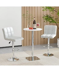 Sugift Modern Bar Stools Set of Two with Back and Metal Base