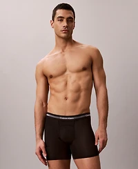 Calvin Klein Men's Stitch-Free Waistband Long Boxer Briefs, 3-Pack