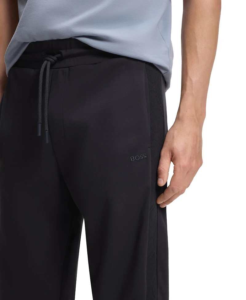 Boss by Hugo Men's Regular-Fit Jacquard Tape Jersey Pants
