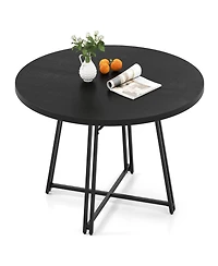 Gymax Dining Table w/8 Metal Supporting Legs and Cross Base for Room