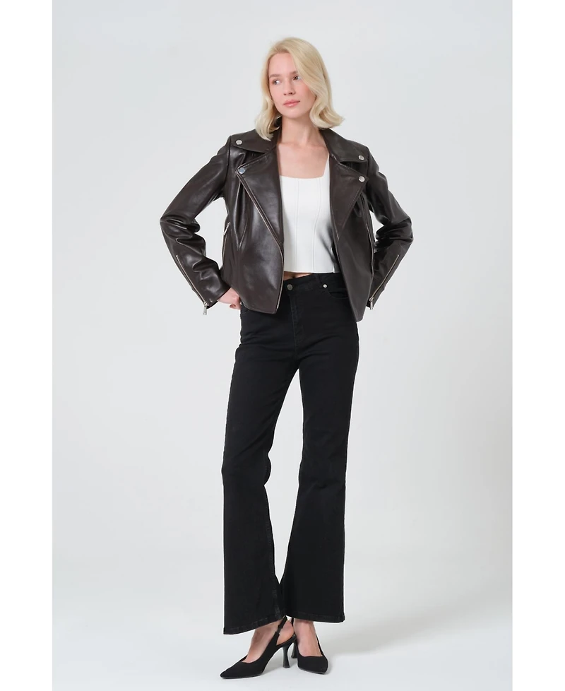 Furniq Uk Women's Leather Jacket Created for Macy's