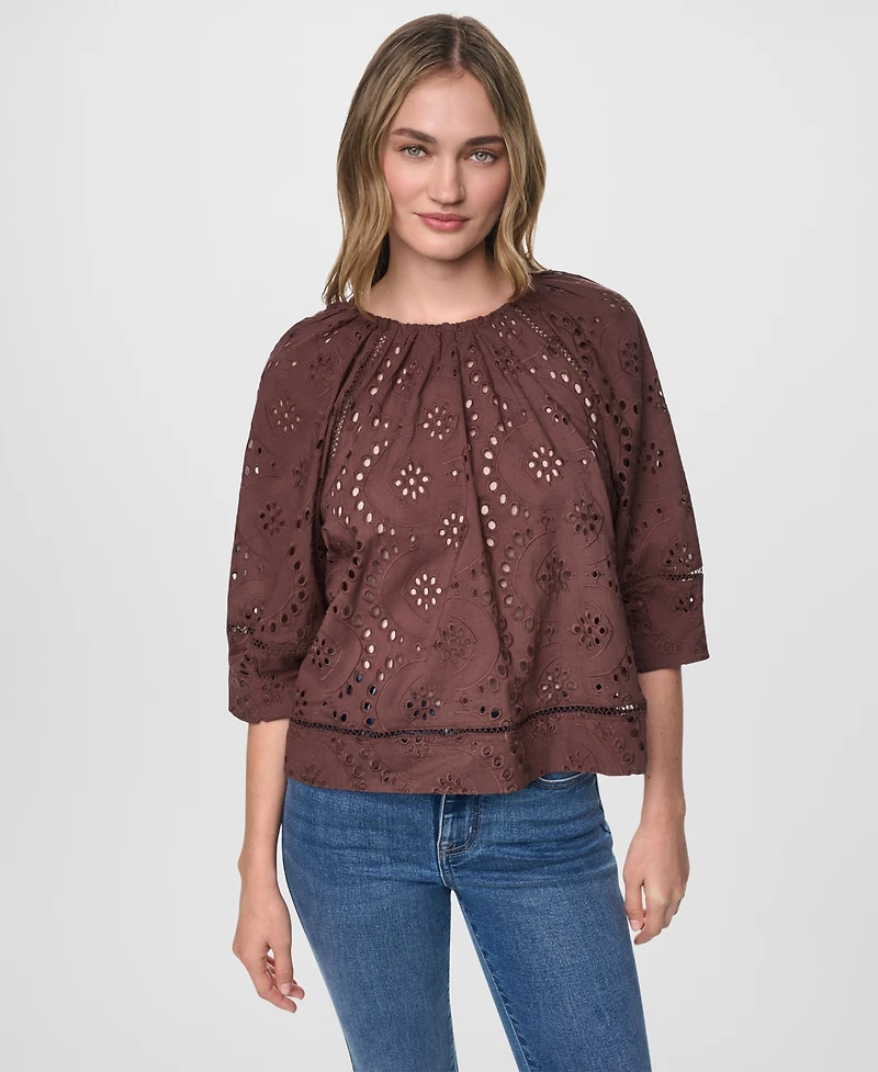 Dkny Jeans Women's Crewneck Relaxed-Fit Top