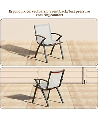 GarveeLife Aluminum Patio Dining Chairs Set Stackable All-Weather Quick-Dry Textilene Mesh, Durable Metal Frame