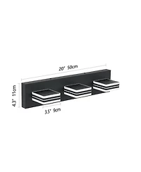 Busdays Matte Black Vanity Light Fixture 3 Lights Up and Down Led Modern Bathroom Vanity Light Over Mirror Acrylic Bath Wall Lighting