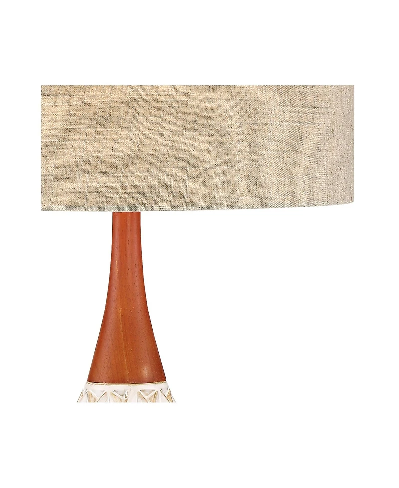 360 Lighting Mid Century Modern Table Lamp with Dimmer 30" Tall Ceramic Shade for Bedroom Bedside