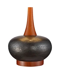 360 Lighting Mid-Century Modern Table Lamp with Usb Charging Port 24.5" High Ceramic Cylinder Shade Bedroom House