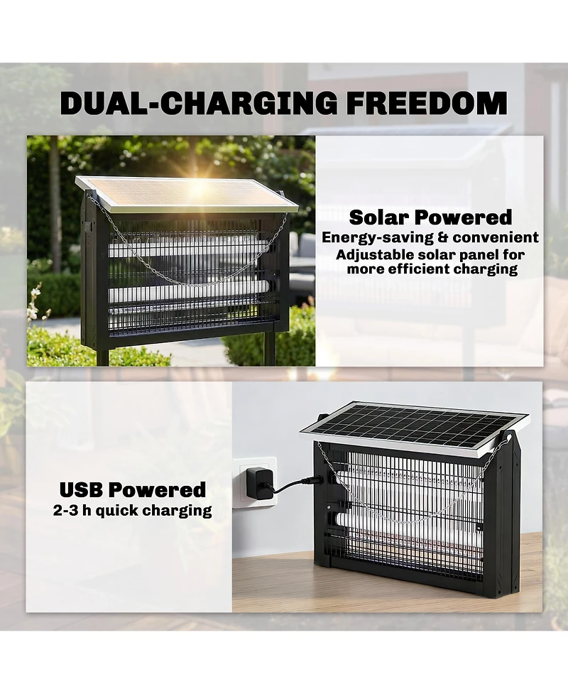 Outsunny Solar Zapper Outdoor Zapper with Cord,