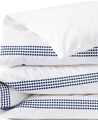 Lands' End 400 Thread Count Premium Supima Cotton No Iron Sateen Embroidered Duvet Bed Cover