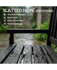 Outsunny 2-Person Outdoor Bench, Hdpe Garden Bench for Backyard,