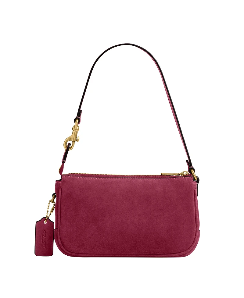 Coach Suede Plaza Zip-Top Mini Shoulder Handbag