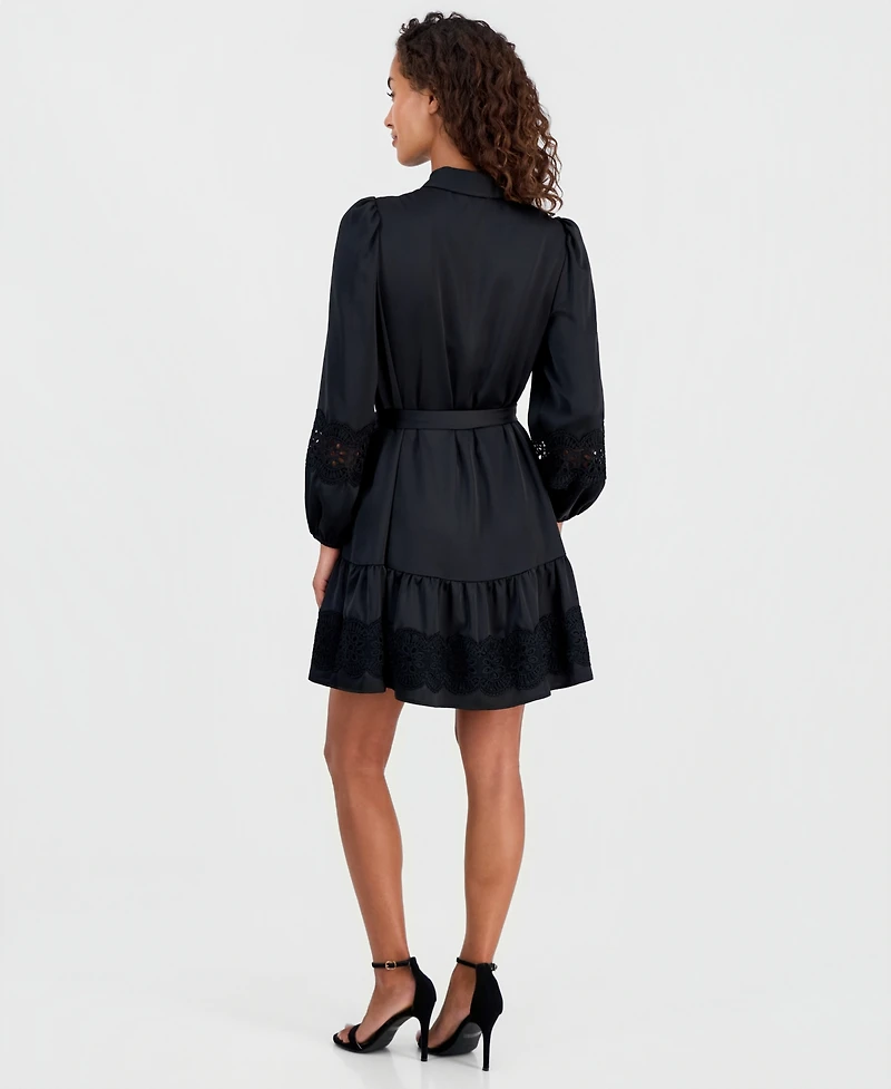 Anne Klein Women's Tiered Belted Shirtdress