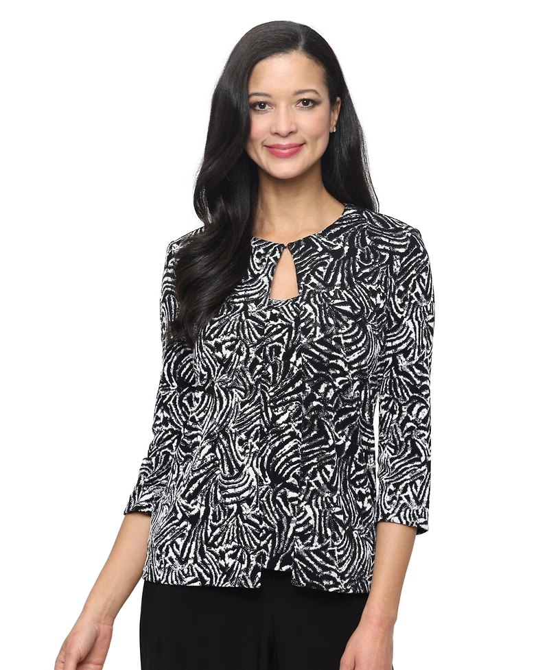Alex Evenings Women's Glitter Slinky Twinset