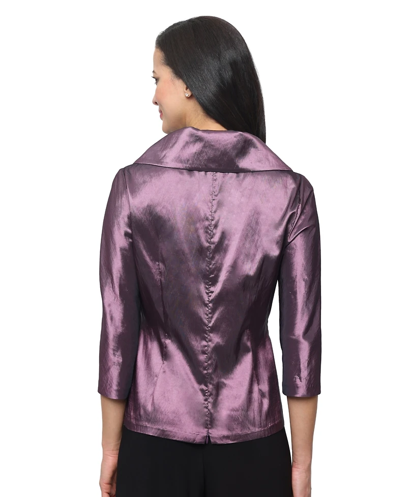Alex Evenings Women's V-Neck Portrait Collar Blouse
