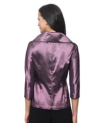 Alex Evenings Women's V-Neck Portrait Collar Blouse